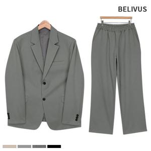 빌리버스 남자 셋업 BRV093 남성 블레이저 와이드 팬츠 수트 정장 세트