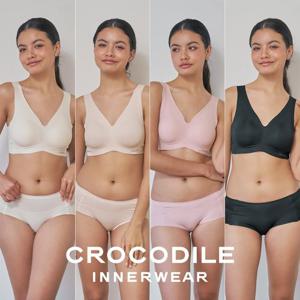 ★25년 최신상 8종세트★[크로커다일] 소프트핏 쉘론 V넥 패드일체형 브라+팬티 8종세트 CDW5M05060708_T