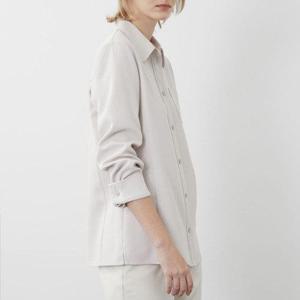 [올리비아로렌]진주 포인트 카라 포켓 긴팔 블라우스 VOCNL3W9111