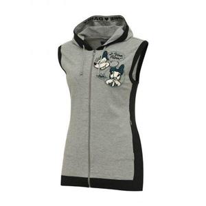 [디즈니골프][디즈니골프]여성 배색 후드 집업 니트 조끼 베스트 DM3LKV006