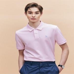 헤지스 남성 [아이코닉][링클프리] 핑크 반팔 피케 티셔츠  (HZTS5B403P1)