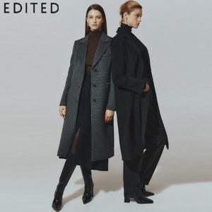 [런칭가 159,000/에디티드(EDITED)] 에디티드 실크 울 블렌딩 롱 코트-사이즈55~88다양