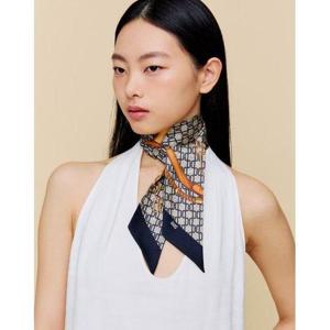 갤러리아_DCSC6E380N2 닥스 [SILK100%] 네이비 DD패턴 실크 스카프