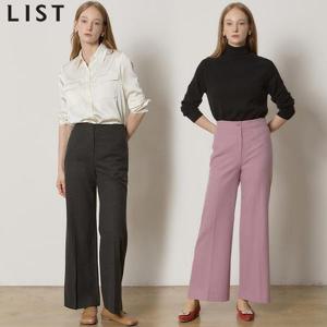 [리스트(LIST)] 톡톡한 백 밴딩 롱 와이드 팬츠 (택가격:168000원)
