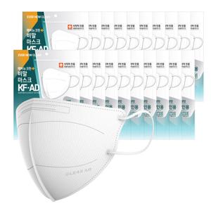 에버뉴크린 KF-AD 새부리형 여름용 컬러마스크(화이트/대형) 100입