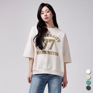 [유니제이] 바니쉬 프린팅 루즈 반팔티