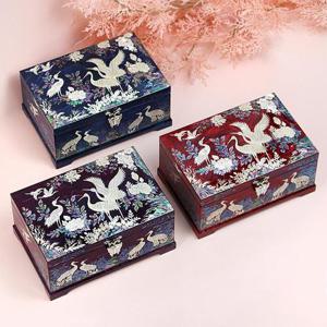 [박씨상방] 나전한지 꽃송학 2단 21센티 보석함