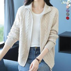 [유니제이] 푸치 집업 하이넥 가디건