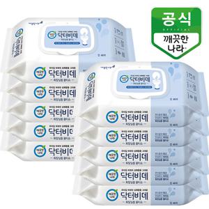 깨끗한나라 닥터비데 화장실용물티슈 캡형 46매 10팩