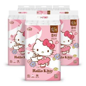 헬로키티 큐티 화장지 보들보들3겹 27m 30롤 6팩