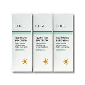 김정문알로에 큐어 아쿠아 마일드 선크림 40ml 3개