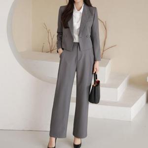 [페이릿] [~88까지][자켓+팬츠set]아오니 크롭 원버튼 셋업 여자 정장세트