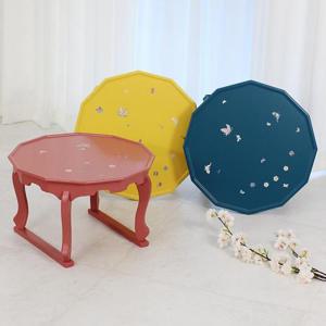 [박씨상방] 컬러 자개나비 찻상D 45센티 (색상선택)