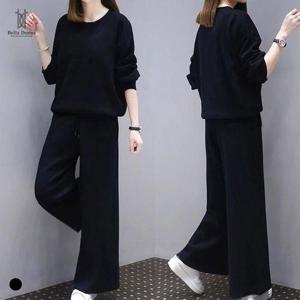 벨라도나 사계절 여성 오버핏 긴팔티셔츠+와이드팬츠 투피스셋업 커버업 Bon-2610