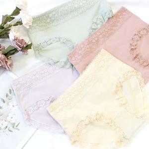 여성 레이스 밴드 코튼 맥시 팬티 순면 편안한 면팬티