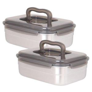 갤러리아_쿡위즈 스텐레스 밀폐용기 핸디김치통 2.4리터 2개세트 (블랙)