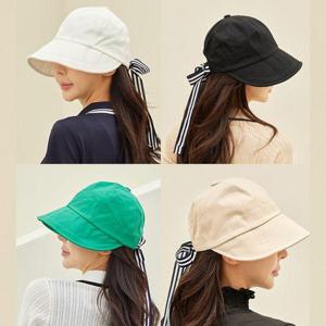[제이투제이]여성골프모자 뒷리본 라운드챙 골프모자