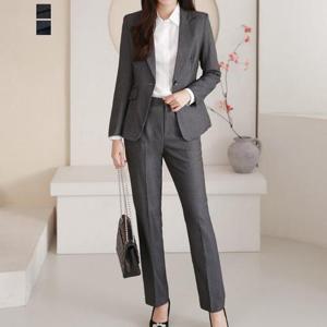 [페이릿] [~88까지][자켓+팬츠set]론탄 원버튼 자켓 셋업 여자 정장세트