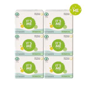 잇츠미 NEW 슬림 유기농 순면커버 생리대 중형 12P x6개