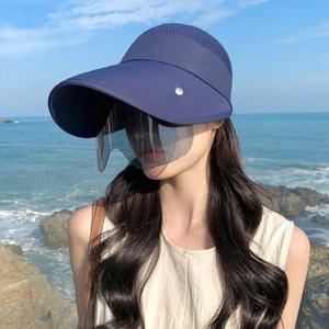 썬바이저햇 자외선 차단 여성용 야외 소두핏 여름 벨크로 투명 썬캡 모자