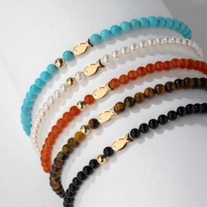 [한국금다이아몬드] *당일출고* 천연석 순금 물고기 볼 팔찌 24K 5종 택1 행운 소원