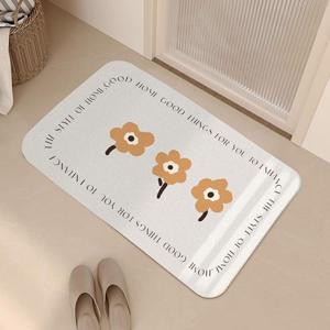 미니멀 빨아쓰는 규조토발매트 플라워 라이트브라운 (WF70F86)