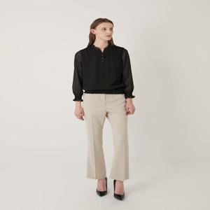 [올리비아로렌]VOCNL3F7211 프린트 스모킹 블라우스