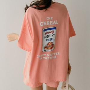 미즈큐즈 / 씨리얼 프린팅 반바지 츄리닝 세트 여름 트레이닝복