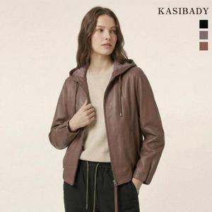 [카시바디] 후드 집업 양가죽 자켓
