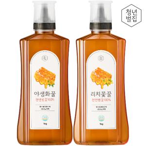 [1kg+1kg]청년벌집 야생화꿀 + 리치꽃꿀