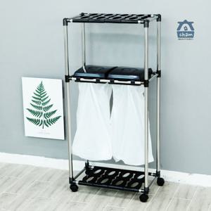 참생활 이동식 분리수거함 2P 2단 밀폐형 쓰레기통