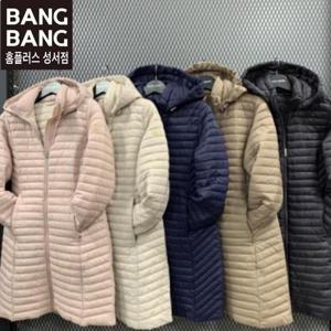 뱅뱅 HC04 가을 여성후드탈부착 경량 롱패딩점퍼 겨울 무릎위길이 경량 패