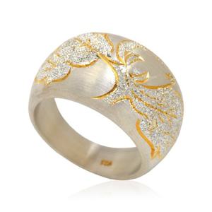 [골드모아] 실버 꽃잎금부 고마루반지