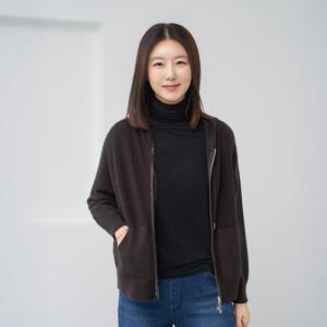 엄마옷 마담4060 반짝이후드니트집업가디건-QCA2512007-