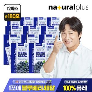 ♥총 180포♥[내츄럴플러스] 통째로 블루베리 퓨레 100 15포 12박스 / 미국산 안토시아닌 스틱 즙 주스