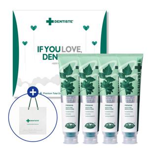 덴티스테 치약 4P 선물세트 플러스화이트 프로 160g 4개입+쇼핑백