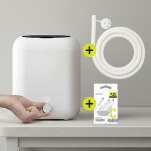 [풀세트]베러댄 무선 미니세탁기+연장배수호스+전용충전기 소형세탁기 아기옷 유아 속옷 양말 행주 욕실