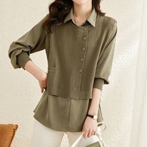 [유니제이] 플루 조끼 레이어드 셔츠