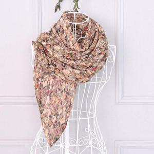 어텀 플라워 주름 면 나염 스카프 플리츠 겨울 가을[WD1059B] (KSY_WD1059B)