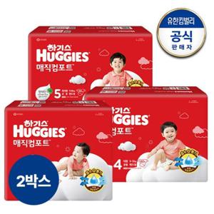 [2박스]하기스 2024 매직컴포트 밴드형 기저귀 3~5단계 교차선택