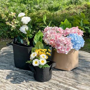 부직포 화분 블랙 10갤런(약40L) .원형 텃밭 꽃 옥상 나무 블루베리 그로우백.