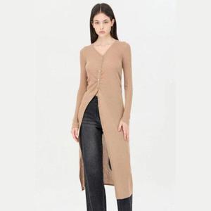 [시슬리]사선 셔링 롱 니트 가디건_SAKC03441