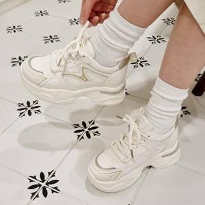 [신꼬가] 10CM 여성 키높이 굽높은 어글리 운동화