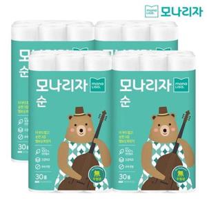 [모나리자]3겹 천연펄프 순 화장지 30롤4팩