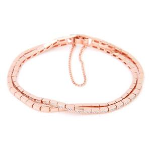 미니아트 14Kgp 로즈골드 안드라  두줄 체인 팔찌