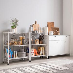 [숨결]쥴리 원터치 철제 이동식 3단 폴딩선반