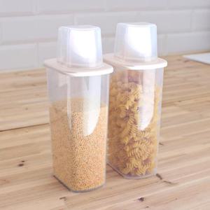 국산 허니쿡 잡곡통 쌀통 1000ml+1000ml 밀폐용기 소분용기 시리얼통 보관용기