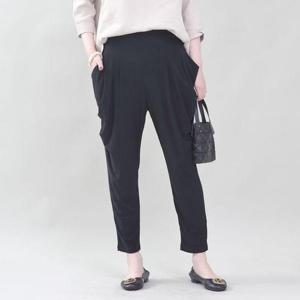 [애비뉴투지]엄마옷 셔링 주머니 스판 허리밴드 여성 봄 가을 승마 배기 바지 P03435