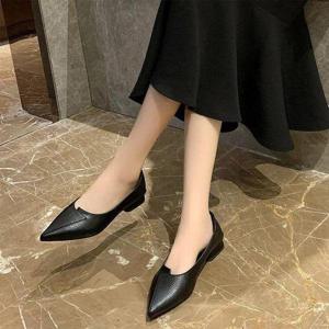[셀러허브_여성트랜드패션]신발 뮬 굽낮은 블로퍼 구두 발편한 로퍼 뾰족코 정장