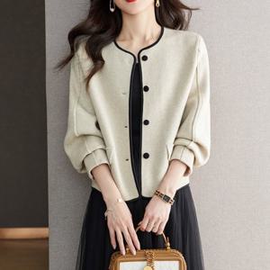 [블랙퀸]마감할인 라이쉬 노카라 니트 자켓 blk002400